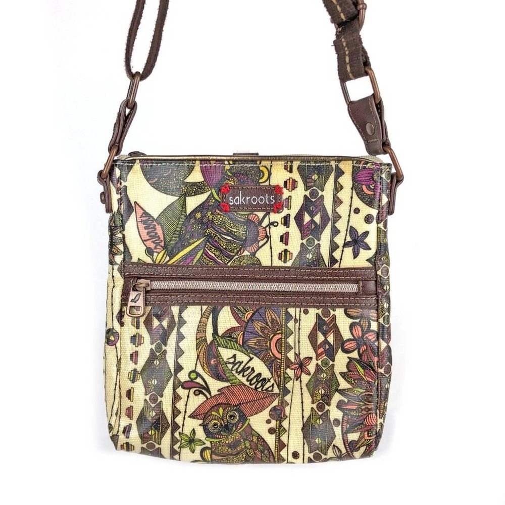 Sakroots Crossbody Flat Printed Coated Canvas Bag